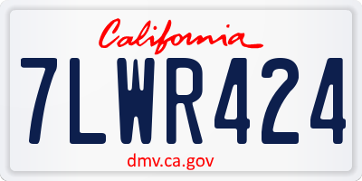 CA license plate 7LWR424