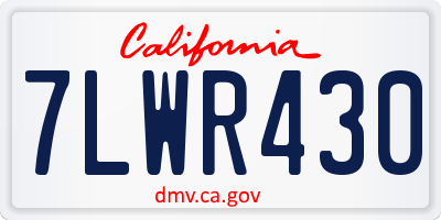 CA license plate 7LWR430