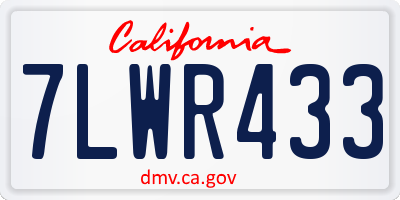 CA license plate 7LWR433