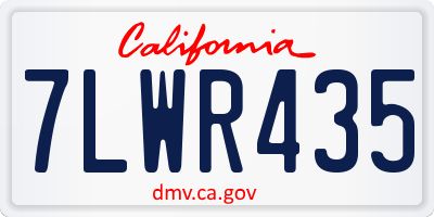 CA license plate 7LWR435