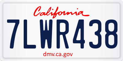 CA license plate 7LWR438