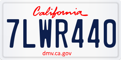 CA license plate 7LWR440