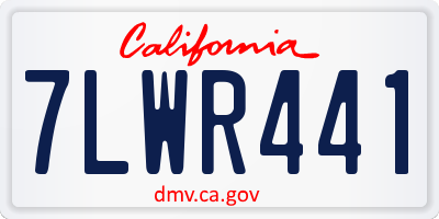 CA license plate 7LWR441