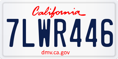 CA license plate 7LWR446
