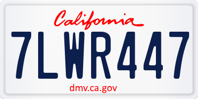 CA license plate 7LWR447