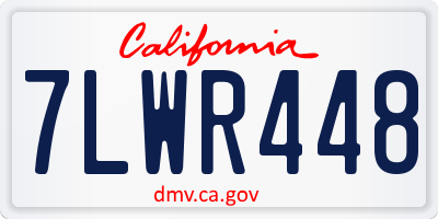 CA license plate 7LWR448
