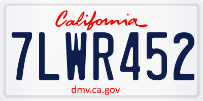 CA license plate 7LWR452