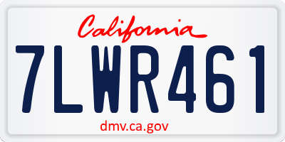 CA license plate 7LWR461