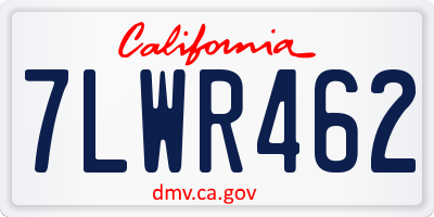 CA license plate 7LWR462