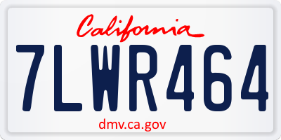 CA license plate 7LWR464