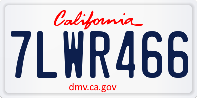 CA license plate 7LWR466