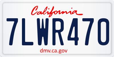 CA license plate 7LWR470