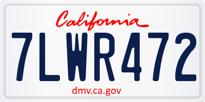 CA license plate 7LWR472