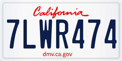 CA license plate 7LWR474