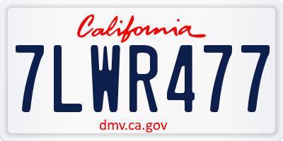 CA license plate 7LWR477