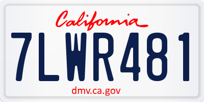 CA license plate 7LWR481