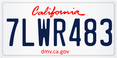 CA license plate 7LWR483