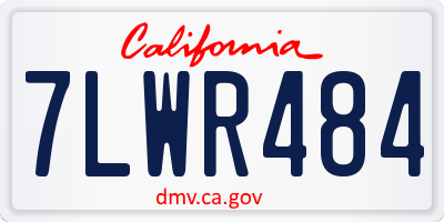 CA license plate 7LWR484