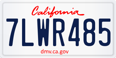 CA license plate 7LWR485