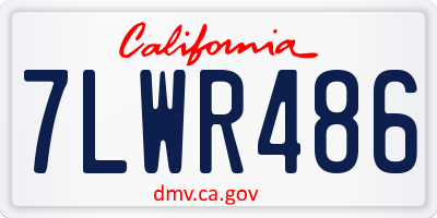 CA license plate 7LWR486