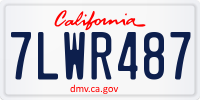 CA license plate 7LWR487