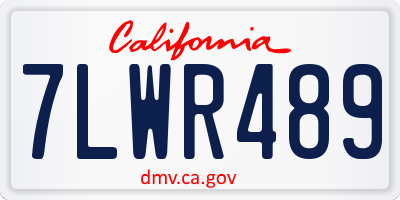 CA license plate 7LWR489