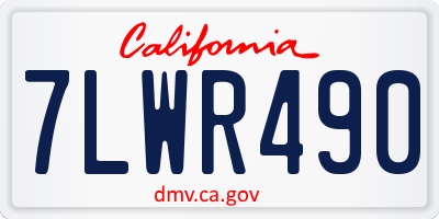 CA license plate 7LWR490