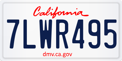 CA license plate 7LWR495