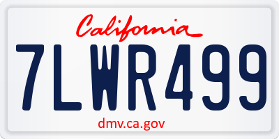 CA license plate 7LWR499