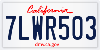 CA license plate 7LWR503