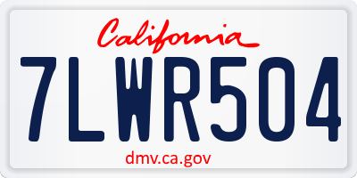 CA license plate 7LWR504