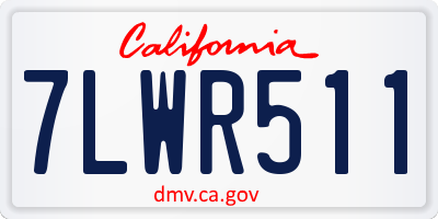 CA license plate 7LWR511