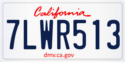 CA license plate 7LWR513