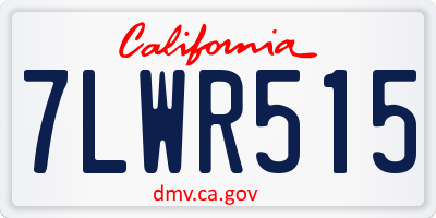 CA license plate 7LWR515