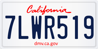 CA license plate 7LWR519