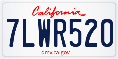 CA license plate 7LWR520