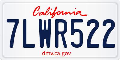 CA license plate 7LWR522