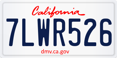 CA license plate 7LWR526