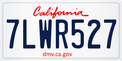 CA license plate 7LWR527