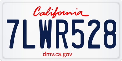 CA license plate 7LWR528
