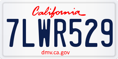 CA license plate 7LWR529