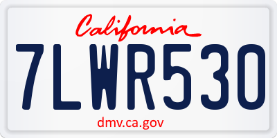CA license plate 7LWR530