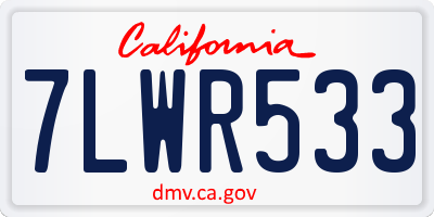 CA license plate 7LWR533