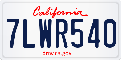 CA license plate 7LWR540