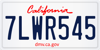CA license plate 7LWR545
