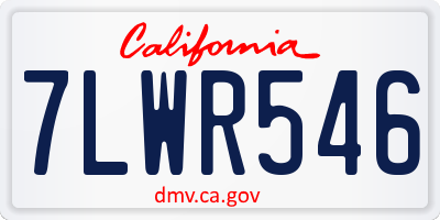 CA license plate 7LWR546