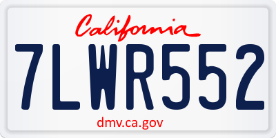 CA license plate 7LWR552