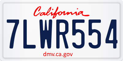 CA license plate 7LWR554
