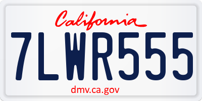 CA license plate 7LWR555