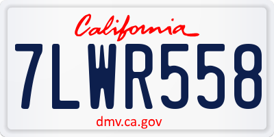 CA license plate 7LWR558